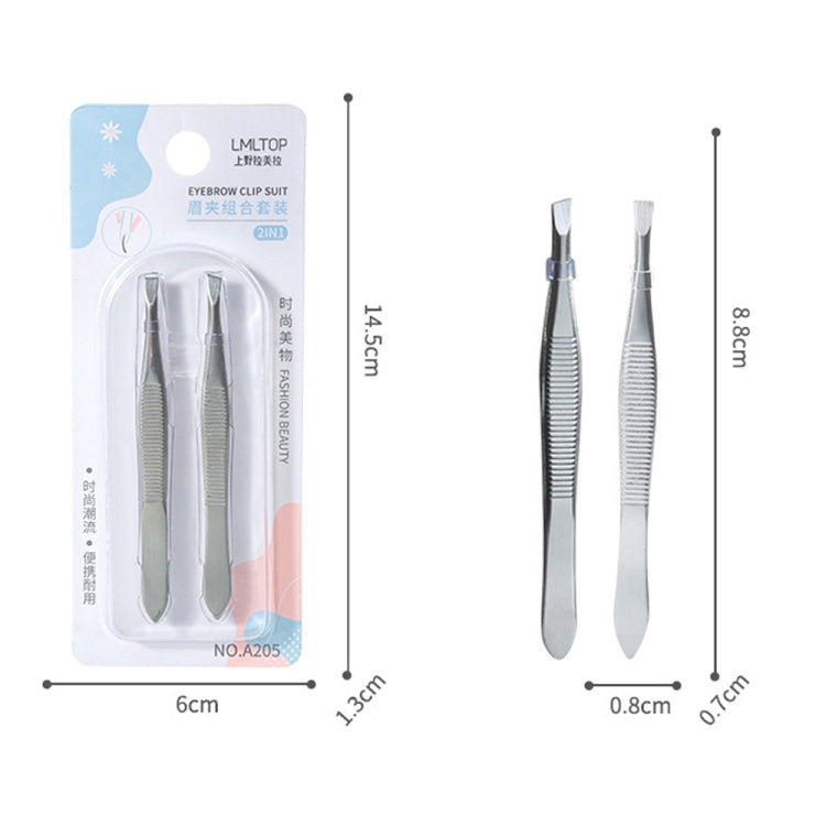 Stainless Steel Eyebrow Clip Suit Flat Bevel Eyebrow Clamp Tweezers