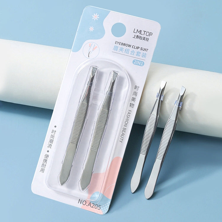 Stainless Steel Eyebrow Clip Suit Flat Bevel Eyebrow Clamp Tweezers
