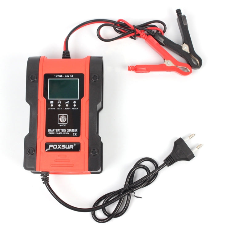 FOXSUR 12V-24V Car Motorcycle Repair Battery Charger AGM Charger
