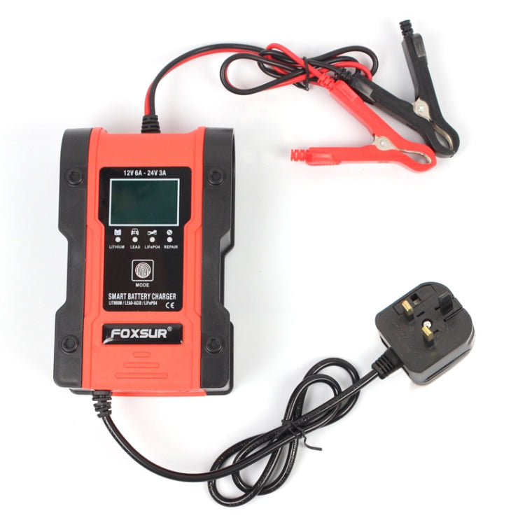 FOXSUR 12V-24V Car Motorcycle Repair Battery Charger AGM Charger