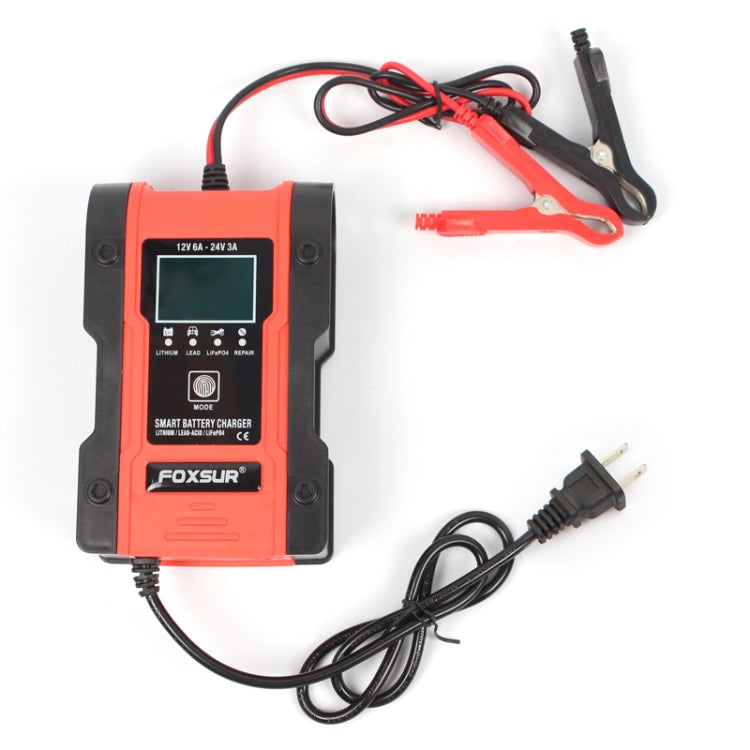 FOXSUR 12V-24V Car Motorcycle Repair Battery Charger AGM Charger