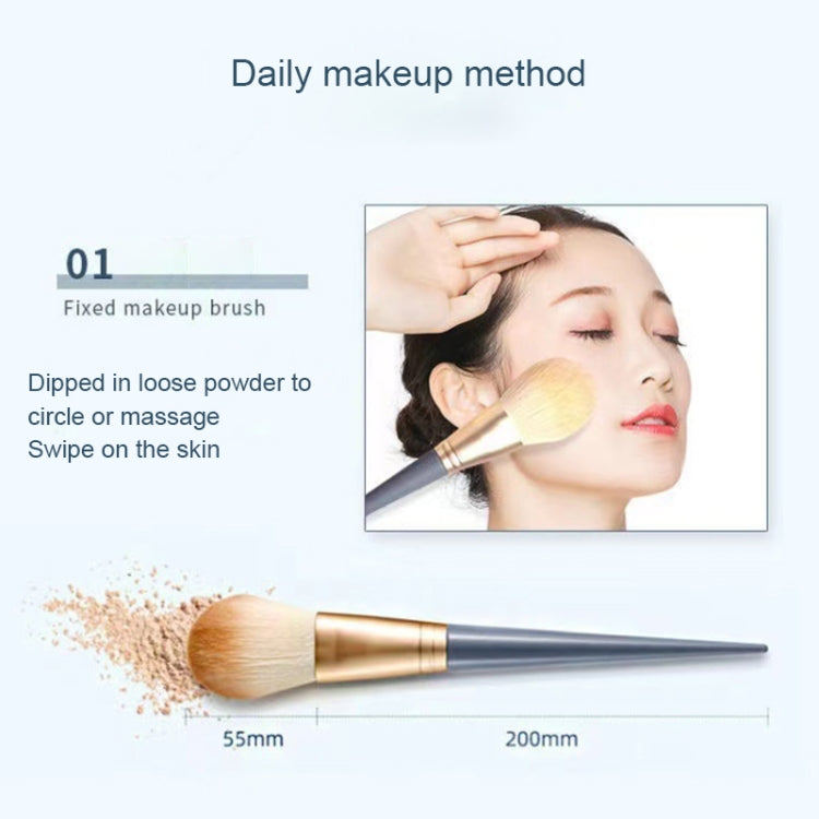 10pcs Beauty Brush Milk Blue Color Non-shedding Makeup Brush Set