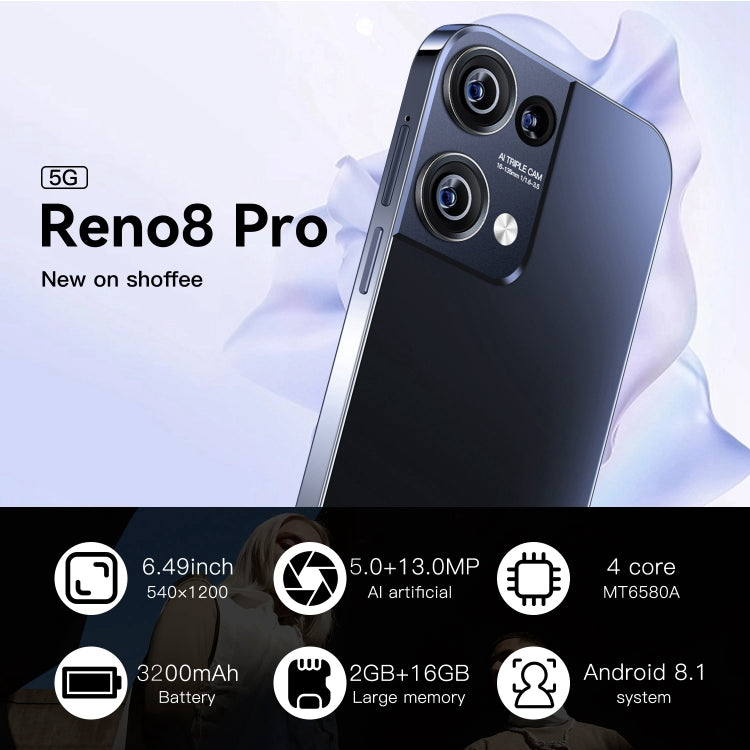 Reno8 Pro / B55, 6.49 inch Screen, Face Identification, Android  8.1 MTK6580A Quad Core, Network: 3G, OTG, Dual SIM