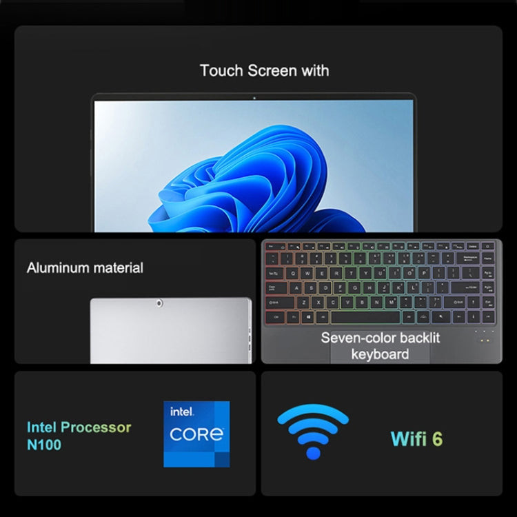 Pipo W14 14.1 inch 2 in 1 Tablet PC, Windows 11 Intel Alder Lake N100 Quad Core, with Keyboard Leather Case