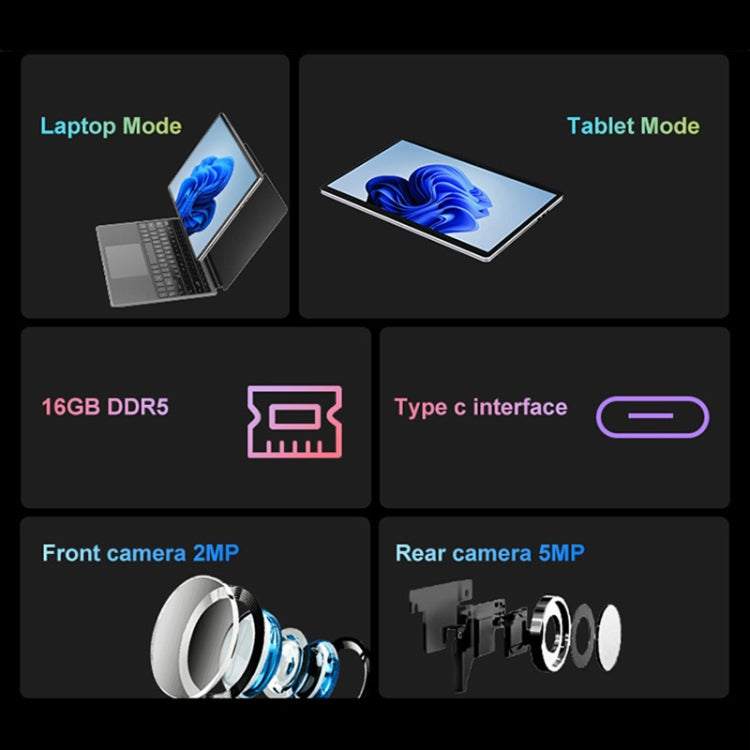 Pipo W14 14.1 inch 2 in 1 Tablet PC, Windows 11 Intel Alder Lake N100 Quad Core, with Keyboard Leather Case