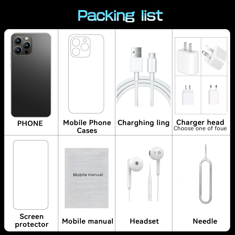 i15 Pro Max / U18, 6.53 inch Screen, Face Identification, Android 9.1 SC7731E Quad Core, Network: 3G, Dual SIM