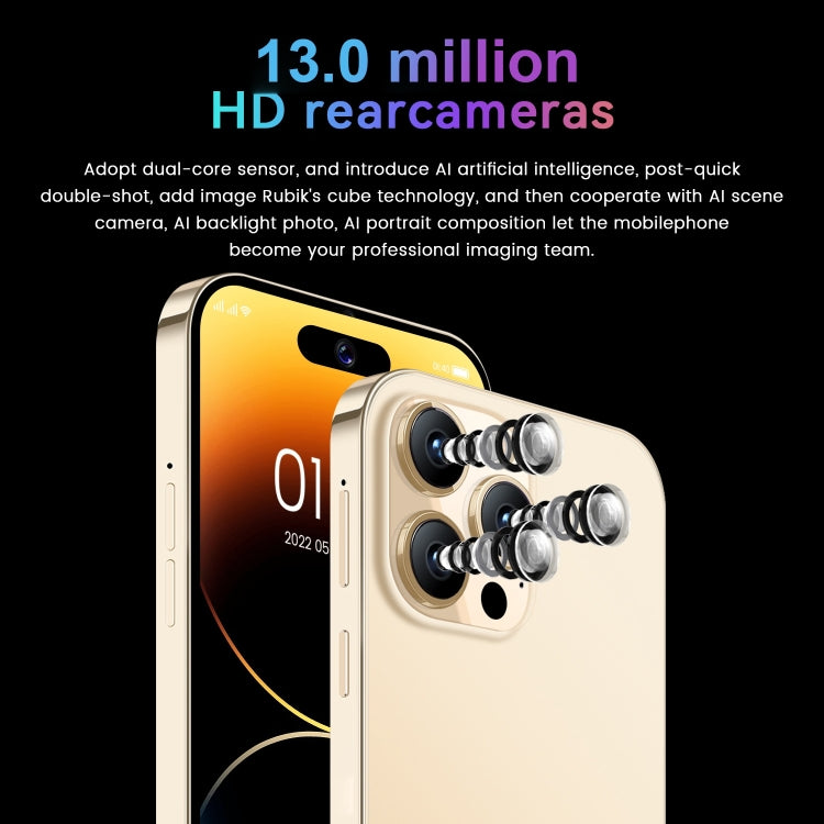 i15 Pro Max / U18, 6.53 inch Screen, Face Identification, Android 9.1 SC7731E Quad Core, Network: 3G, Dual SIM