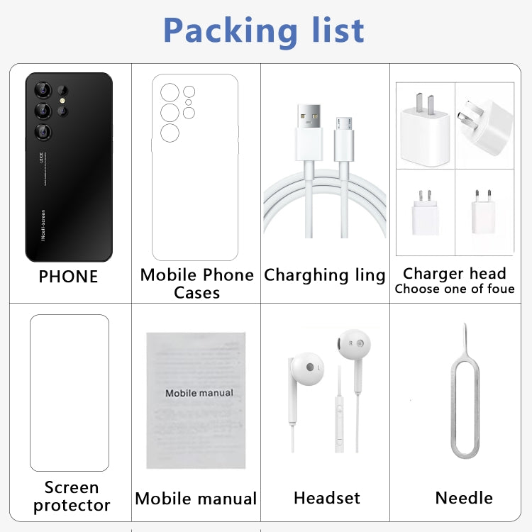 S23 Ultra / U19, 6.53 inch Screen, Face ID & Side Fingerprint Identification, Android 9.1 MTK6753 Octa Core, Network: 4G, Dual SIM