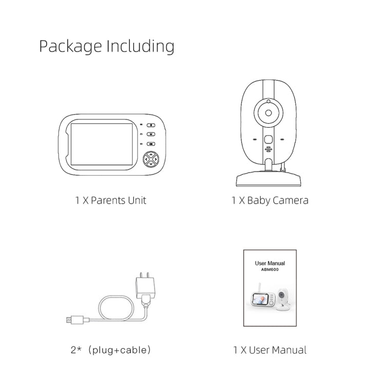 ABM600 3.5 inch Wireless Video Night Vision Baby Monitor Security Camera