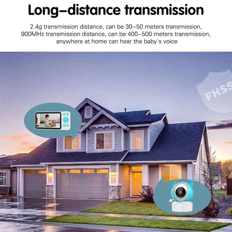 YE9-C1 5 inch Dual Mode 2.4G + 915M Video Night Vision Baby Monitor Security Camera