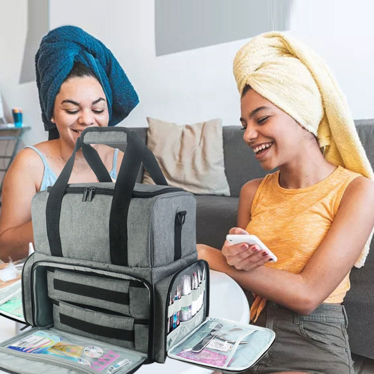 Double Layer Multifunctional Removable Nail Polish Crossbody Storage Cosmetic Bag