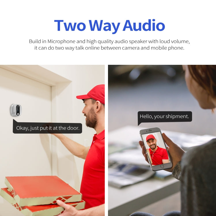 ESCAM C85 1080P 4.3 inch Smart WIFI Digital Door Viewer Supports Wide-Angle PIR & Night Vision & Dingdong Photo