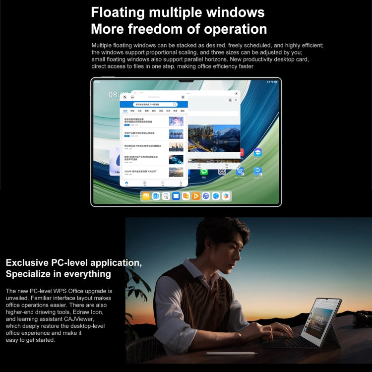 HUAWEI MatePad Pro 13.2 inch WiFi, with Smart Keyboard + Stylus, HarmonyOS 4 Hisilicon Kirin 9000S 12-core, Not Support Google Play