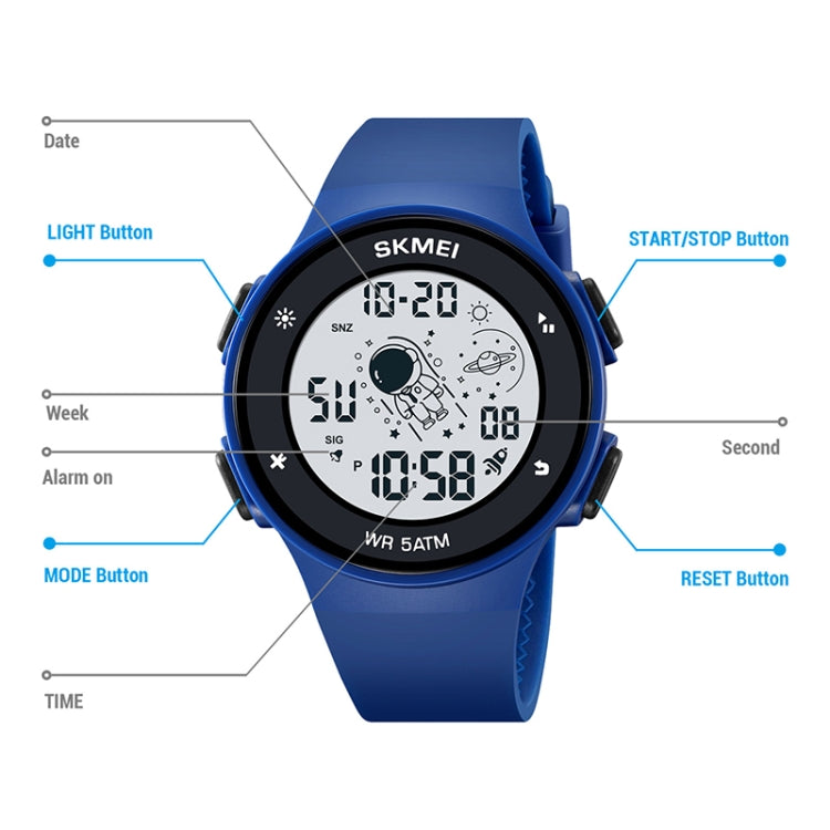 SKMEI 2068 Multifunctional Men 50M Waterproof Noctilucent Sports Digital Wrist Watch