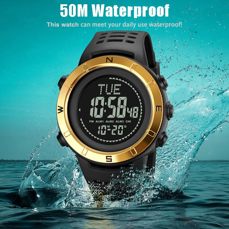 Shimei 2096 Multifunctional Men 50M Waterproof Compass Noctilucent Digital Wrist Watch