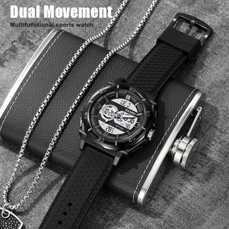 SKMEI 2098 Multifunctional Men 50M Waterproof Thermometer Dual Display Digital Wrist Watch