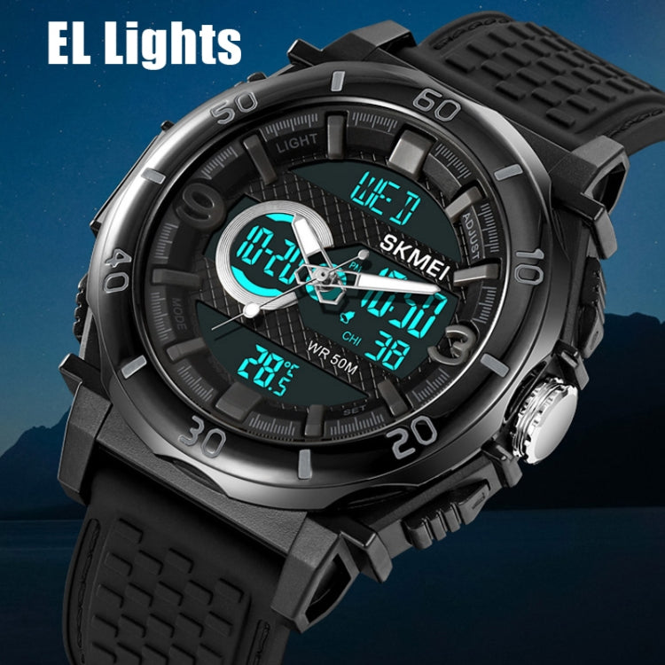 SKMEI 2098 Multifunctional Men 50M Waterproof Thermometer Dual Display Digital Wrist Watch