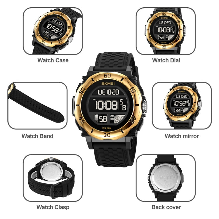 SKMEI 2099 Multifunctional Men Outdoor 50M Waterproof Luminous Digital Wrist Watch