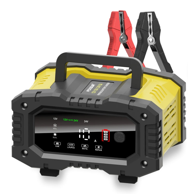 FOXSUR 12V / 24V 10A Portable Motorcycle Car Smart Battery Charger