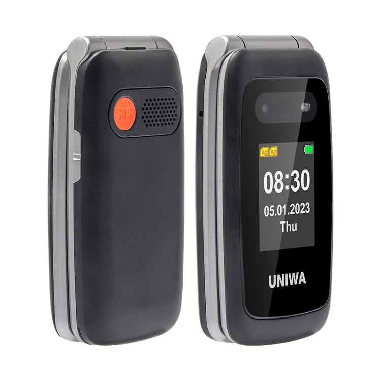 UNIWA V202T 4G Flip Style Phone, 2.4 inch Unisoc T107 Cat.1, SOS, FM, Dual SIM Cards, 21 Keys