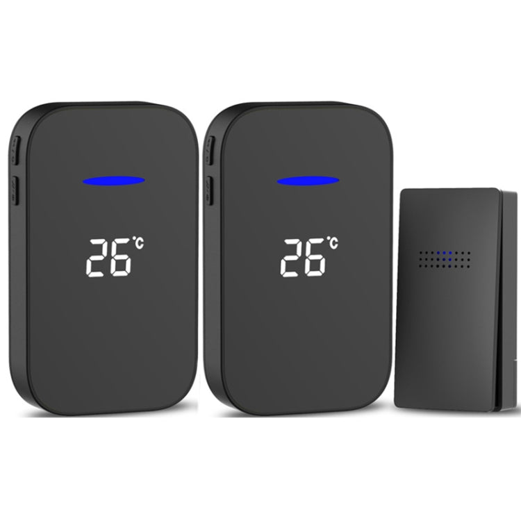 C302B One to Two Home Wireless Doorbell Temperature Digital Display Remote Control Elderly Pager