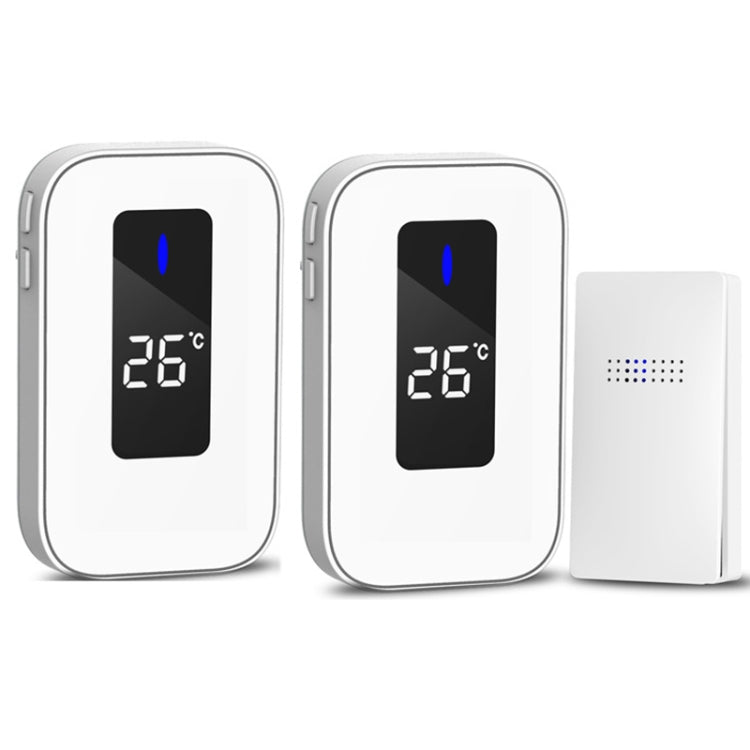 C303B One to Two Home Wireless Doorbell Temperature Digital Display Remote Control Elderly Pager