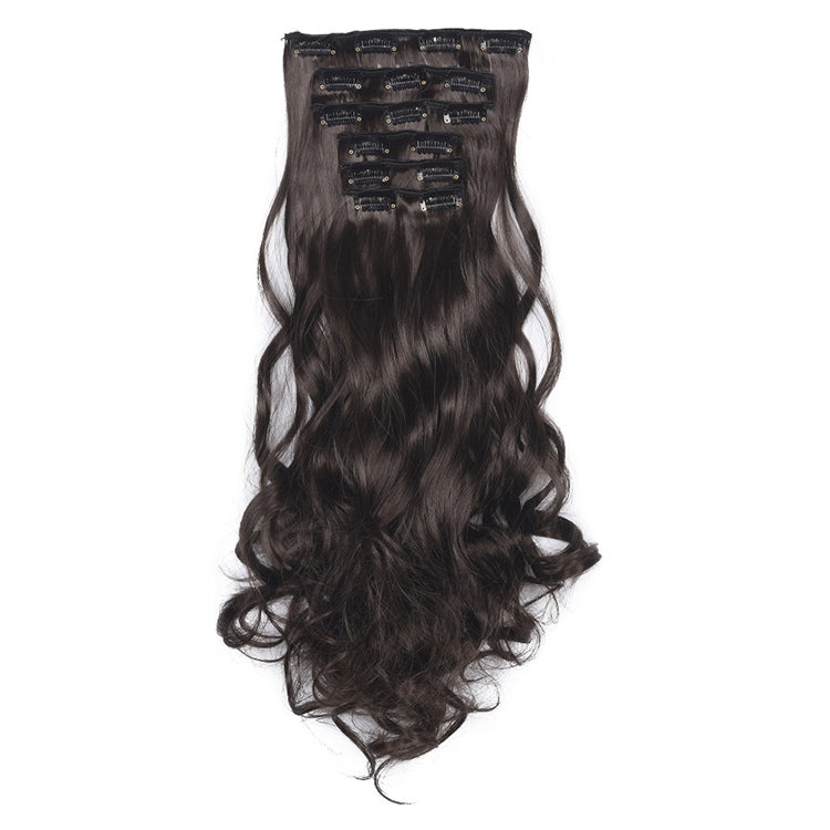 50cm 16 Card Long Curly Hair Wig Seamless Hair Extension Piece