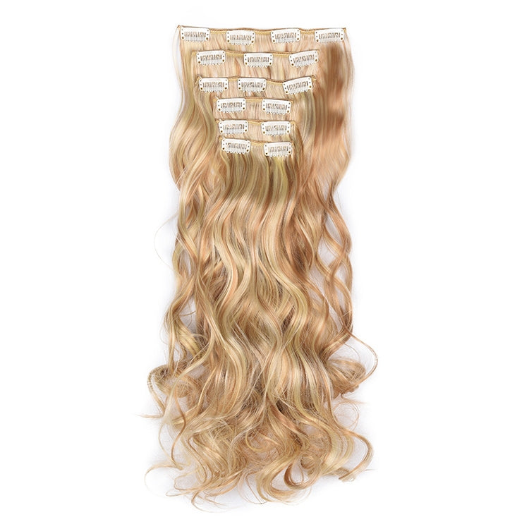 50cm 16 Card Long Curly Hair Wig Seamless Hair Extension Piece