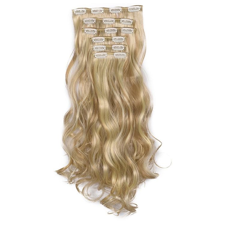 50cm 16 Card Long Curly Hair Wig Seamless Hair Extension Piece