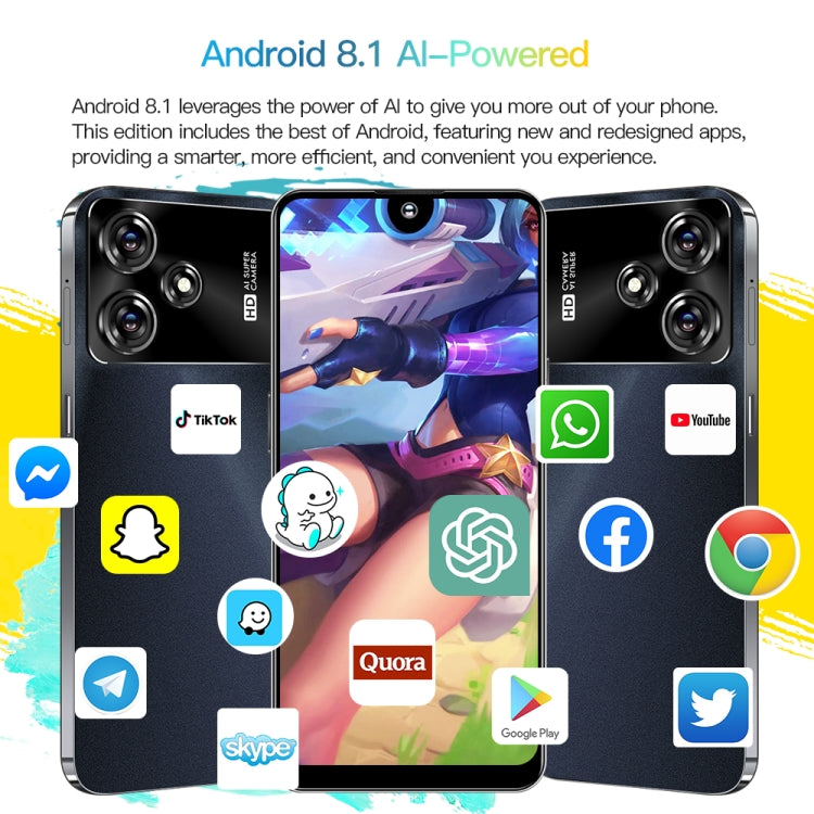 M6Pro / U30, 6.53 inch Screen, Face Identification, Android 8.1 MTK6737 Quad Core, Network: 4G, OTG, Dual SIM