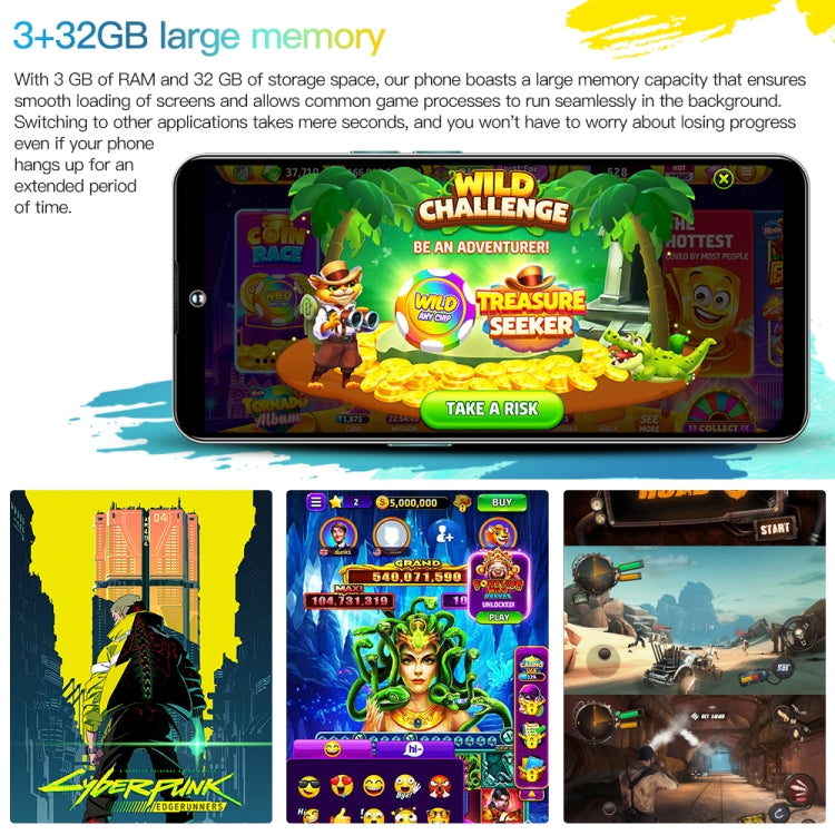 M6Pro / U30, 6.53 inch Screen, Face Identification, Android 8.1 MTK6737 Quad Core, Network: 4G, OTG, Dual SIM