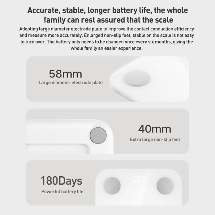 Original Xiaomi Mijia Smart Home Body Fat Scale S400 BT5.0 LED Display Dual Frequency Measurement