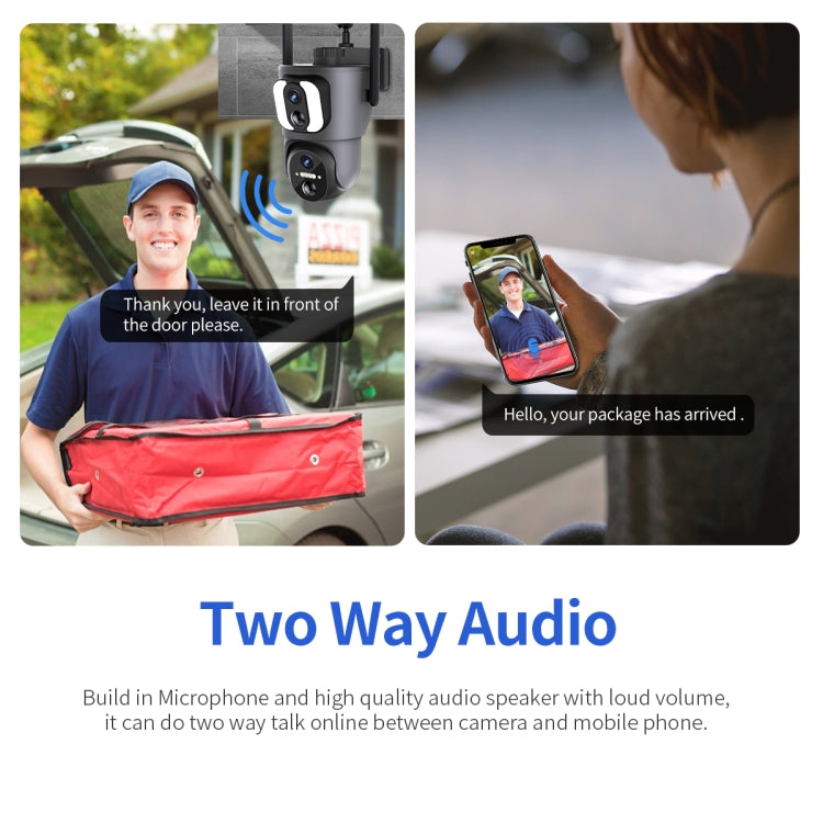 ESCAM QF390 2x2MP Binocular Solar WiFi Camera Supports Two-way Voice & Alarm Recording