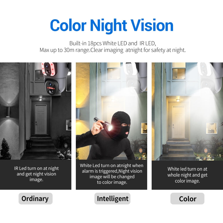 ESCAM QF390 2x2MP Binocular Solar WiFi Camera Supports Two-way Voice & Alarm Recording