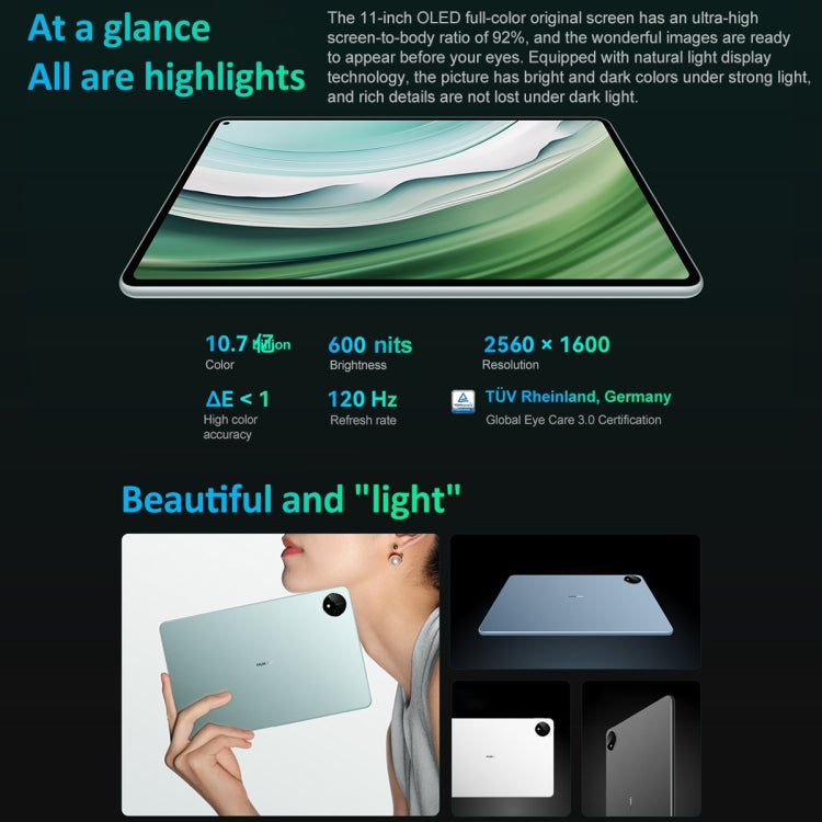 HUAWEI MatePad Pro 11 inch 2024 WiFi, HarmonyOS 4 Bidirectional Beidou Satellite Communication, Not Support Google Play