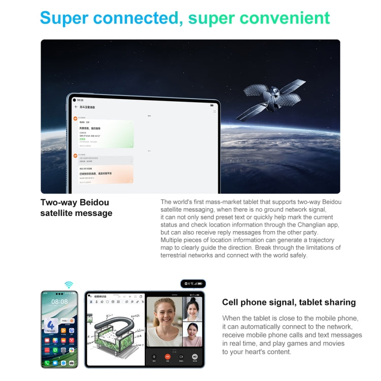 HUAWEI MatePad Pro 11 inch 2024 WiFi, HarmonyOS 4 Bidirectional Beidou Satellite Communication, Not Support Google Play