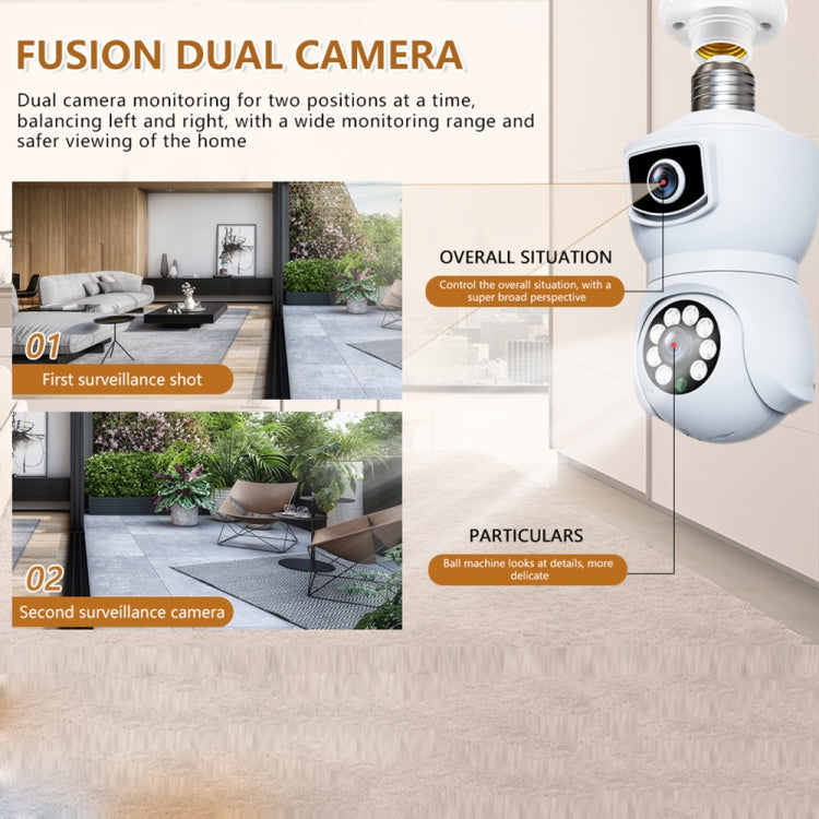 DP41 Bulb-type Dual-lens Motion Tracking Smart Camera Supports Voice Intercom