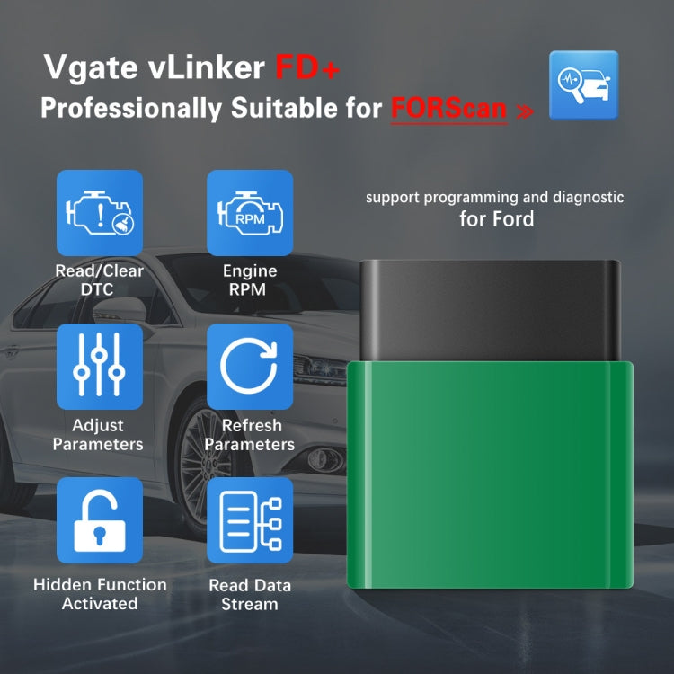 Vgate VLINKER FD + V2.2 Bluetooth 4.0 Car OBD Fault Diagnosis Detector