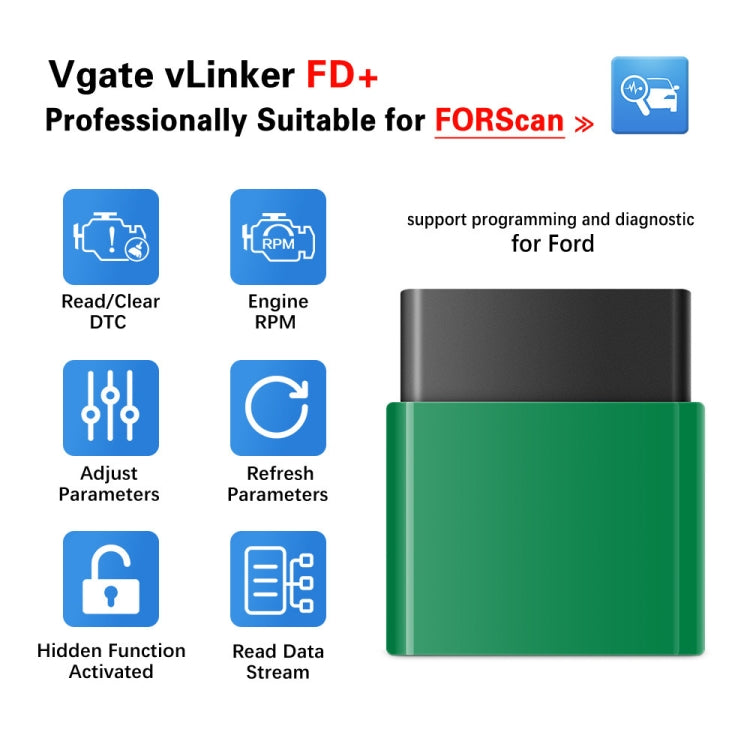 Vgate VLINKER FD + V2.2 Bluetooth 4.0 Car OBD Fault Diagnosis Detector