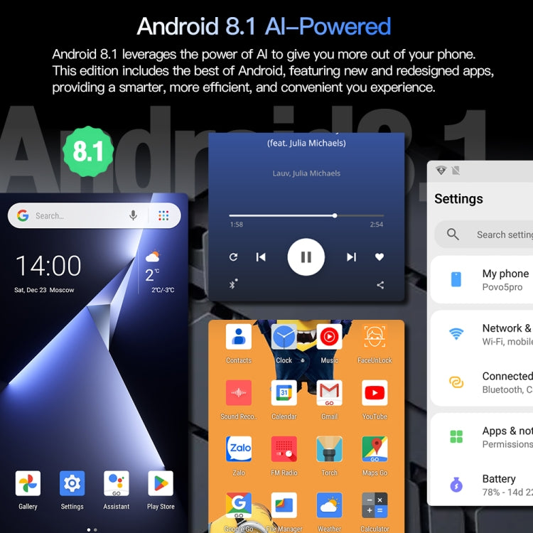 Povo5pro / PU31, 6.53 inch Face Identification Android 8.1 MTK6753 Octa Core, Network: 4G, AI GPT4, Dual SIM