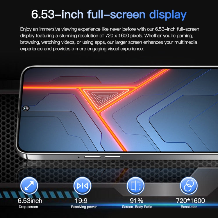 Povo5pro / PU31, 6.53 inch Face Identification Android 8.1 MTK6753 Octa Core, Network: 4G, AI GPT4, Dual SIM