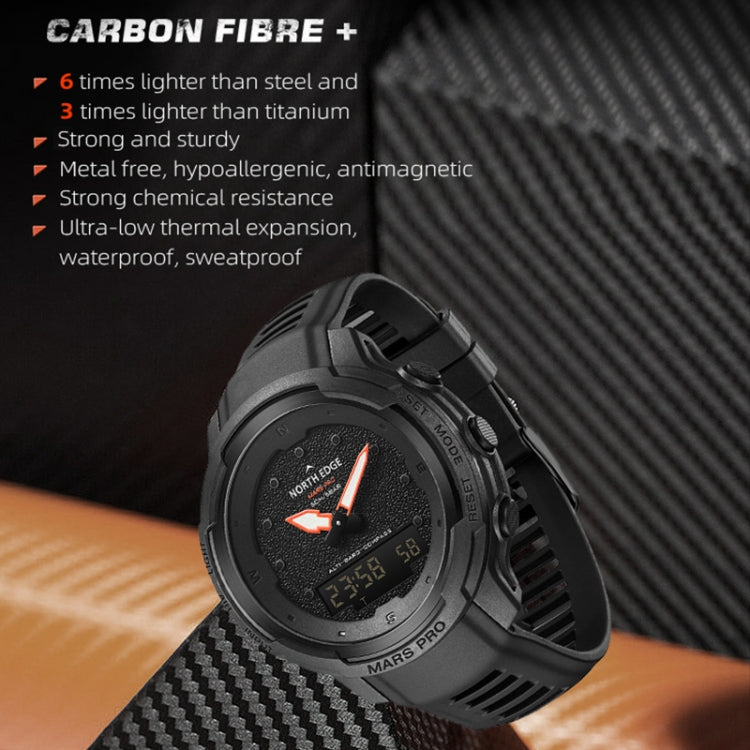 NORTH EDGE MarsPro Carbon Fiber Outdoor Sports Multifunctional Electronic Watch