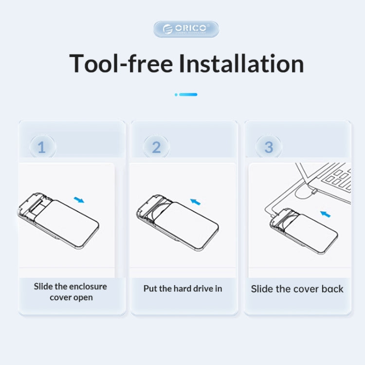 ORICO DZ25C3-CR 2.5-inch Type-C 5Gbps External Storage HDD Case