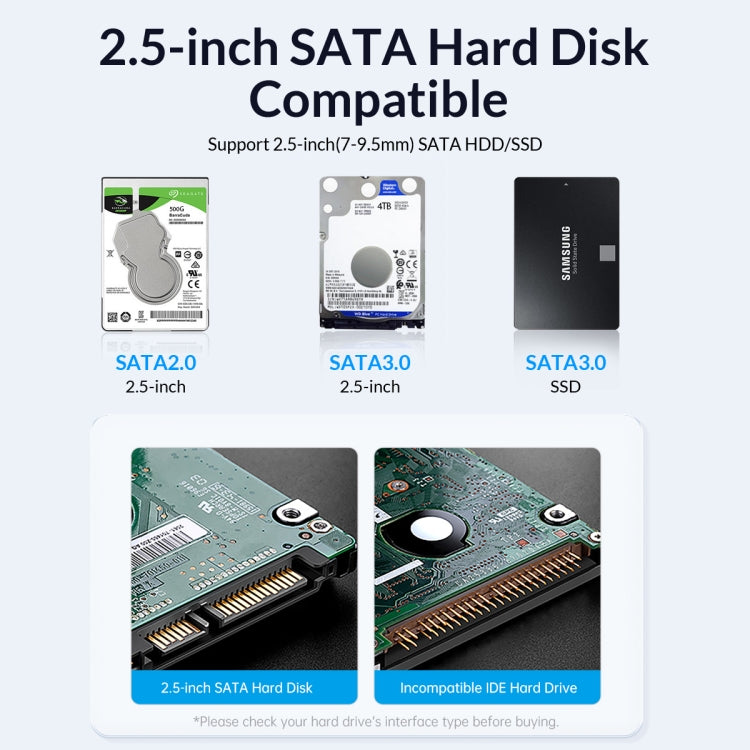 ORICO DZ25C3-CR 2.5-inch Type-C 5Gbps External Storage HDD Case