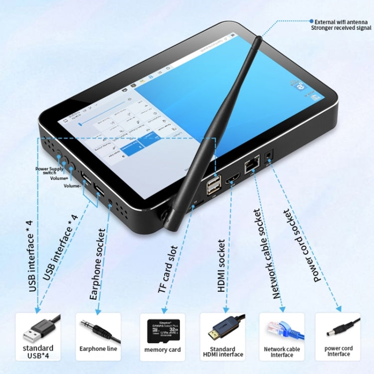 PiPo X2 All-in-One Mini PC, 8 inch Windows 10 Intel Celeron N4020 Dual Core