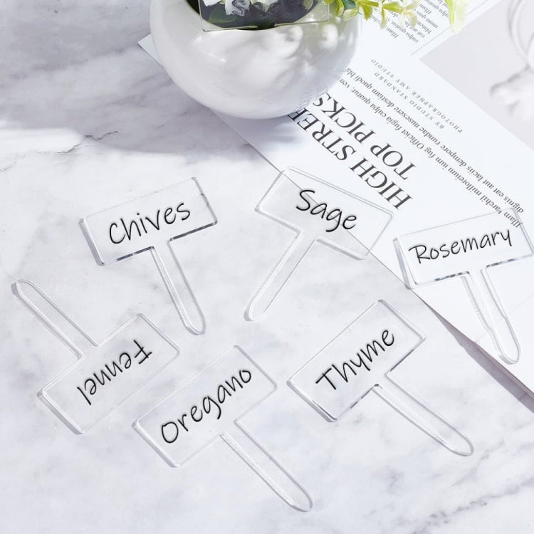 24pcs / Box Acrylic Plant Label Nameplate Potted Plant Sign Holder