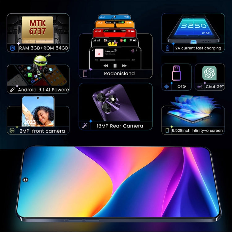 K652, 6.528 inch Android 9.1 Mediatek MT6737 Quad Core, OTG, Network: 4G