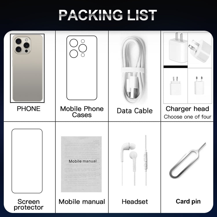 i15 Pro Max / VD1, 6.79 inch Screen, Face Identification, Android 8.1 MTK6753 Octa Core, Network: 4G, Dual SIM