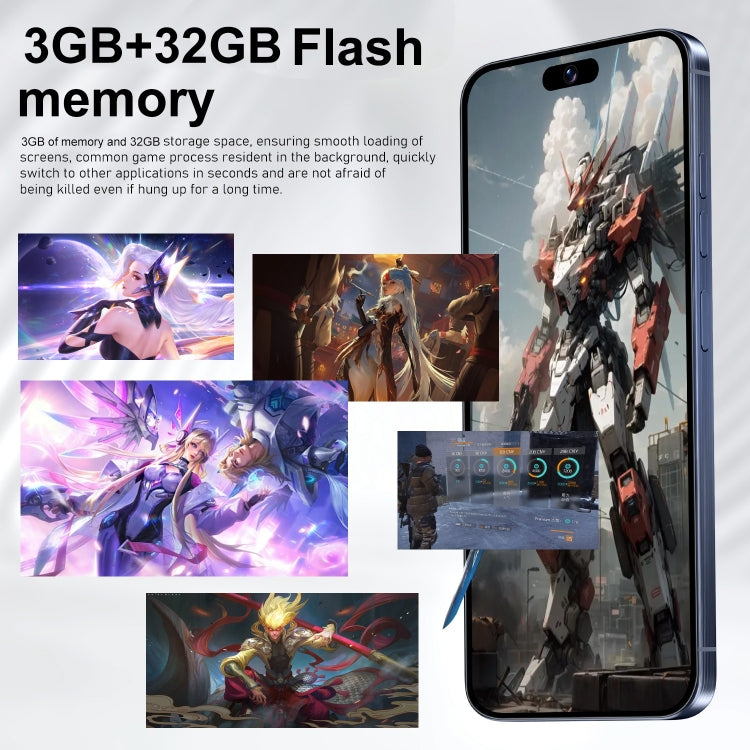 i15 Pro Max / VD1, 6.79 inch Screen, Face Identification, Android 8.1 MTK6753 Octa Core, Network: 4G, Dual SIM