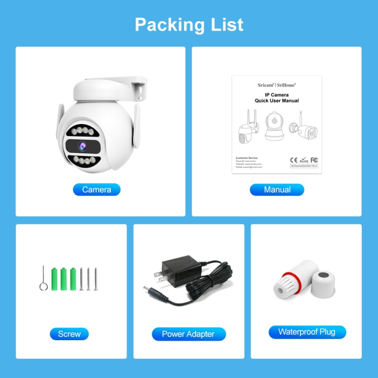 SriHome SH047 4MP IP66 Waterproof Motion Detection Night Vision WiFi HD Camera